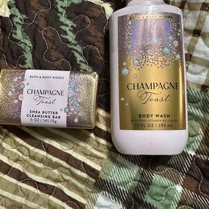 Bath & Body Works Champagne Toast Body Wash & Cleansing Bar - Gold & White
